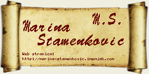 Marina Stamenković vizit kartica